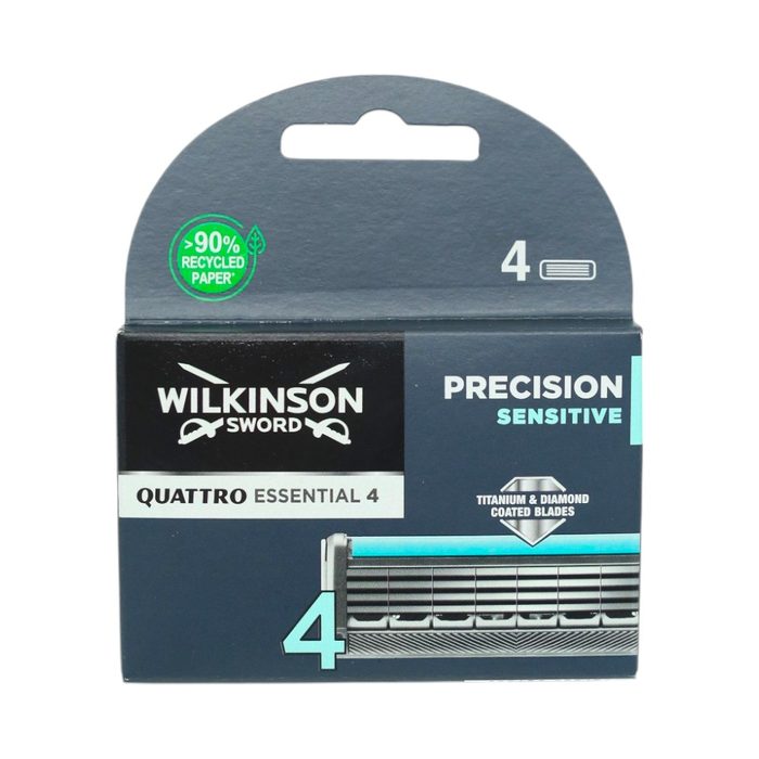 Змінні картриджі для гоління чоловічі Wilkinson Sword Quattro Titanium Sensitive 4 леза 4 шт